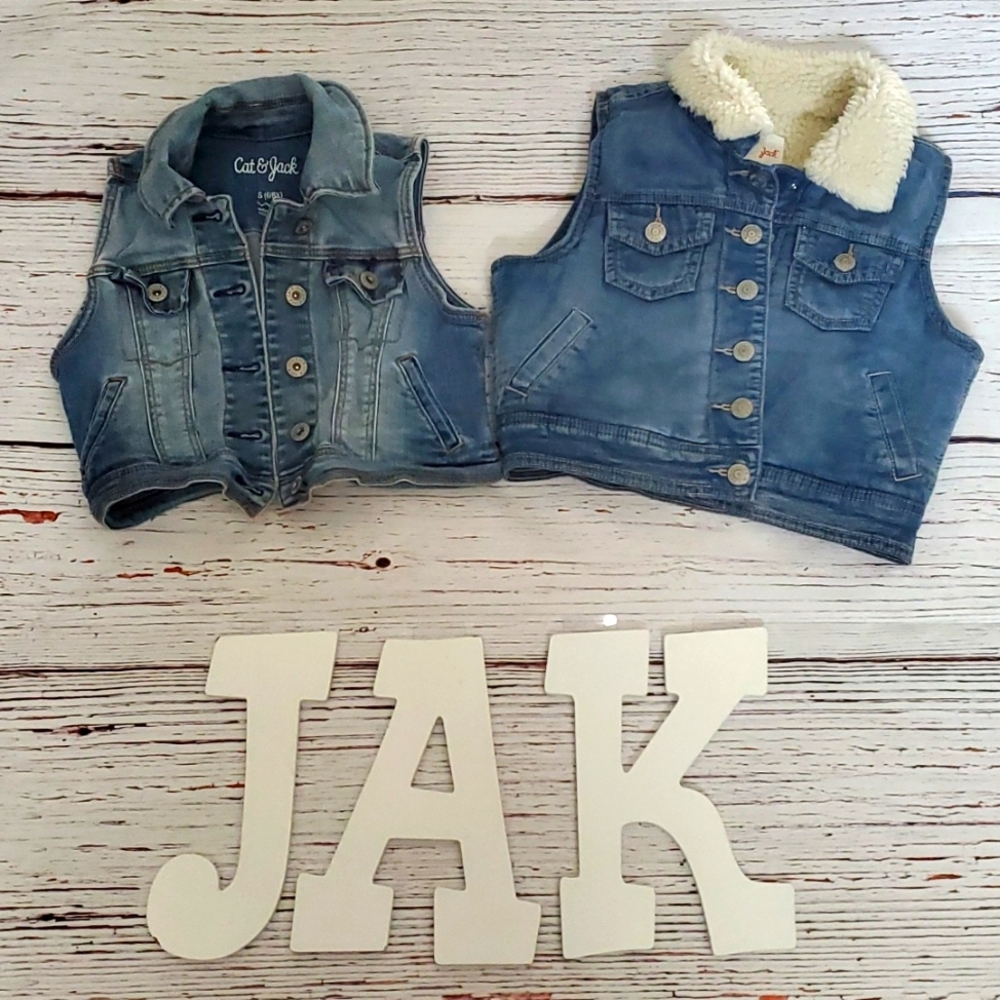 CAT & JACK GIRLS JEAN VEST BUNDLE 👩